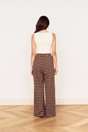 MINK PINK VESPER DRAWSTRING PANT - CHOCOLATE STRIPE
