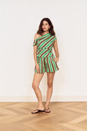 MINK PINK RUE STRIPE ASSYM TOP - STRIPE