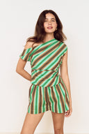 MINK PINK RUE STRIPE ASSYM TOP - STRIPE