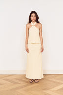 MINK PINK ASA MIDI SKIRT - LATTE STRIPE