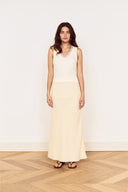 MINK PINK ASA MIDI SKIRT - LATTE STRIPE