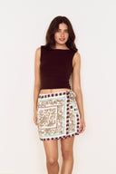 MINK PINK REESE WRAP MINI SKIRT - FLORAL