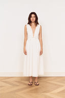 MINK PINK ANAIS EMBROIDERED MIDI DRESS - WHITE