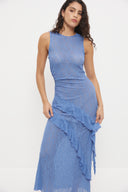 MON RENN KIRA LACE DRESS - ULTRAMARINE