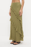 MON RENN KIRA LACE SKIRT - KHAKI