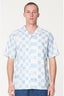 HUFFER CHECKERS PARTY SHIRT - BLUE HAZE/CHALK