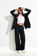 MISFIT ONLY INVOLVED CRINKLE PANT - BLACK