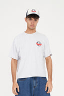 HUFFER BLOCK CROP TEE 220/AIRHUFFER - SILVERMARLE