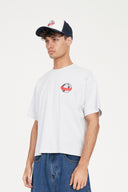 HUFFER BLOCK CROP TEE 220/AIRHUFFER - SILVERMARLE