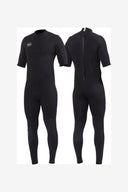 VISSLA 7 SEAS 2-2 SHORT SLEEVE BACK ZIP FULL WETSUIT - BLACK