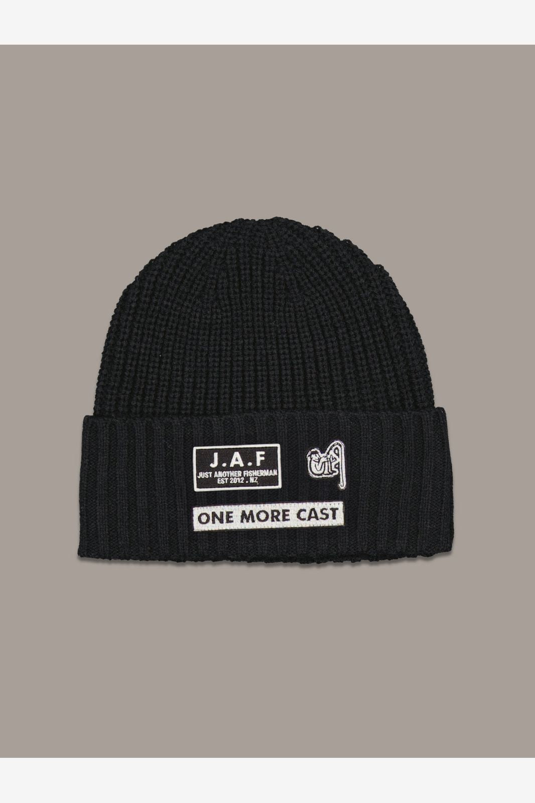JUST ANOTHER FISHERMAN ONE MORE CAST BEANIE BLACK Mount Surf Shop