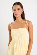 IVY + JACK OFFSHORE SHIRRED STRAPPY MAXI DRESS - BUTTER