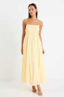IVY + JACK OFFSHORE SHIRRED STRAPPY MAXI DRESS - BUTTER