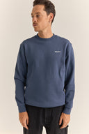 BRAND FLEECE CREW - NAVY