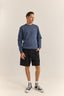 BRAND FLEECE CREW - NAVY