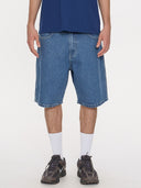 WORSHIP BELTER BIG DAWG JEAN SHORT - SKY HIGH BLUE
