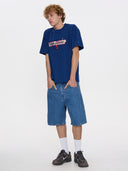 WORSHIP BELTER BIG DAWG JEAN SHORT - SKY HIGH BLUE