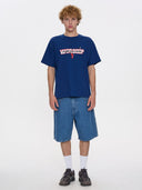 WORSHIP BELTER BIG DAWG JEAN SHORT - SKY HIGH BLUE