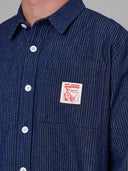 JUST ANOTHER FISHERMAN QUALITY GOODS BOXY SHIRT - STRIPE DENIM