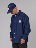 JUST ANOTHER FISHERMAN QUALITY GOODS BOXY SHIRT - STRIPE DENIM