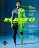 RIP CURL ELASTO 3/2MM ZIP FREE WETSUIT - CHARCOAL LIME