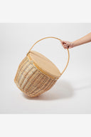 SUNNYLIFE ROUND PICNIC COOLER BASKET NATURAL