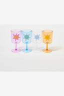 SUNNYLIFE POOLSIDE WINE GLASS UTOPIA MULTI SET OF 4