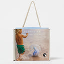 SUNNYLIFE 3D INFLATABLE BEACH BALL SAMMY THE SEAGULL BLUE STRIPE