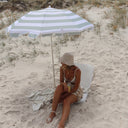 SUNNYLIFE COMPACT BEACH UMBRELLA SEA SAGE STRIPE