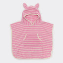 SUNNYLIFE KIDS CHARACTER HOODED TOWEL COTTON CANDY PINK STRIPE