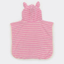 SUNNYLIFE KIDS CHARACTER HOODED TOWEL COTTON CANDY PINK STRIPE