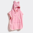 SUNNYLIFE KIDS CHARACTER HOODED TOWEL COTTON CANDY PINK STRIPE