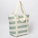SUNNYLIFE LIGHT COOLER TOTE LA PALMA SAGE STRIPE