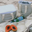 SUNNYLIFE LIGHT COOLER DRINKS BAG SEA SAGE STRIPE