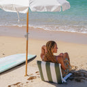 SUNNYLIFE TERRY TRAVEL LOUNGER THE VACAY OLIVE STRIPE