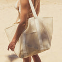 SUNNYLIFE MESH BEACH BAG OYSTER CREAM