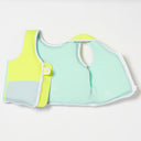 SUNNYLIFE SALTY THE SHARK SWIM VEST 3-6 AQUA NEON YELLOW