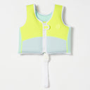 SUNNYLIFE SALTY THE SHARK SWIM VEST 2-3 AQUA NEON YELLOW