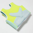 SUNNYLIFE SALTY THE SHARK SWIM VEST 2-3 AQUA NEON YELLOW