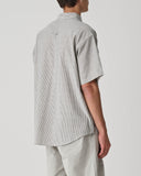 S/DOUBLE BAY STRIPE SS CLASSIC SHIRT - BLACK/WHITE STRIPE