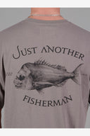 JUST ANOTHER FISHERMAN SNAPPER LOGO TEE - GREY