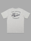 JUST ANOTHER FISHERMAN SNAPPER LOGO TEE - GREY MARLE/NAVY
