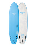 SOFTECH COASTER SKY BLUE ON GREY BACKGROUND WHITE LOGO HAS A CARRY HANDLE- SOFT TECH SOFT TOP SOFTOP SOFT BOARD SOFTBOARD