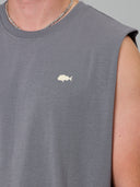 JUST ANOTHER FISHERMAN STAMP TANK - CHARCOAL