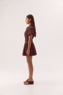 MON RENN LYRA MINI DRESS - CHOCOLATE