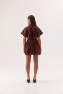 MON RENN LYRA MINI DRESS - CHOCOLATE
