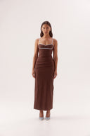 MON RENN BRITTA DRESS - CHOC SKY