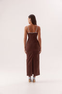 MON RENN BRITTA DRESS - CHOC SKY