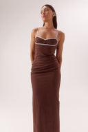 MON RENN BRITTA DRESS - CHOC SKY