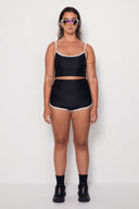 SALT GYPSY TANKINI SURF TOP - BLACK W WHITE